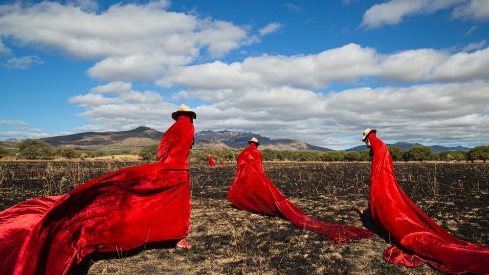 Autor: Joaquín Trujillo. Título: Se que no hay un Camino recto, ningún camino recto en este mundo. Solo un laberinto gigante de cruces de caminos, 2020. Título de la serie: Sí I´m el viejo. Impresión con pigmento en papel de algodón. 86x145cm.